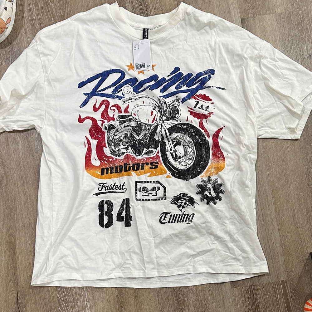 Divided Racing Graphic White Tee
